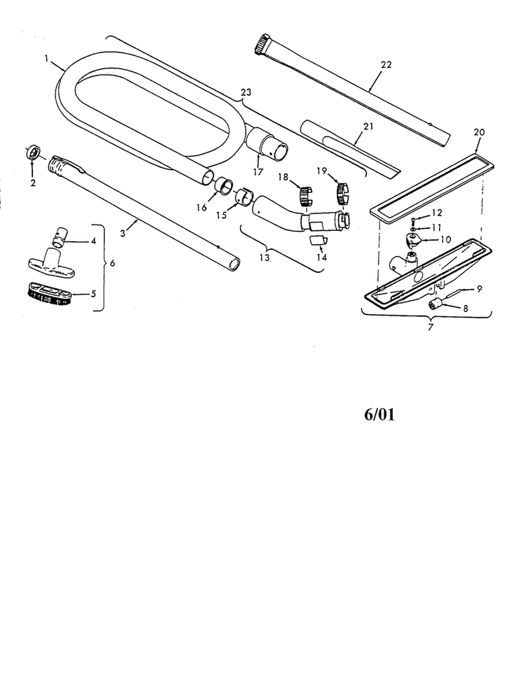 Cleaning Tools - Concept Diagram and Parts List for U3903  Hoover Upright Vacuum