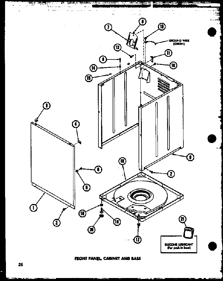 Front Panel Diagram and Parts List for TAA300 P75751-14W Amana Washer