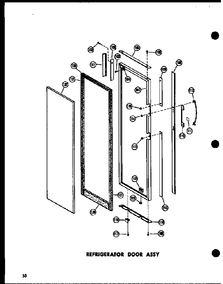 Refrigerator Door Assy Diagram and Parts List for SRN22N-C-P60201-78WC  Amana Refrigerator