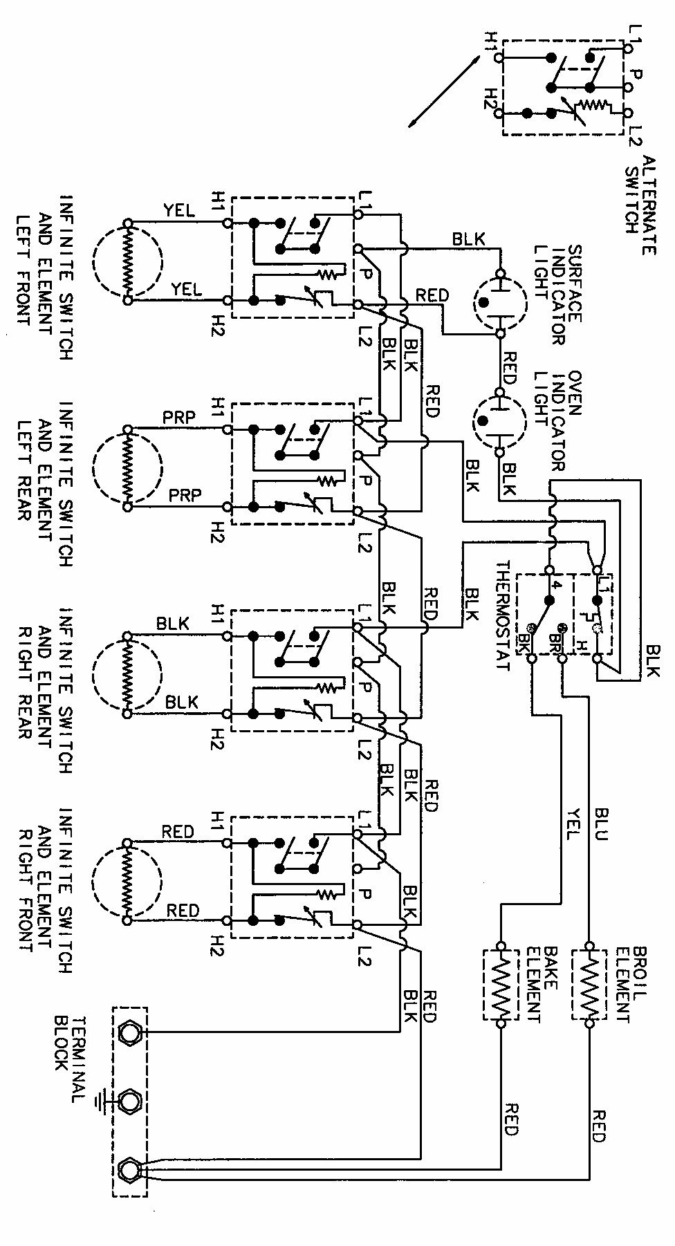 Wiring Information Diagram and Parts List for S3500PPW-D  Maytag Range