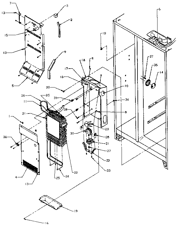 Evaporator And Air Handling Diagram and Parts List for SZDE27N-P1162202W  Amana Refrigerator
