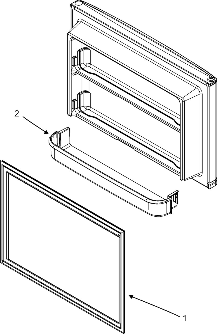 Freezer Inner Door Diagram and Parts List for GT2183PEKW  Maytag Refrigerator