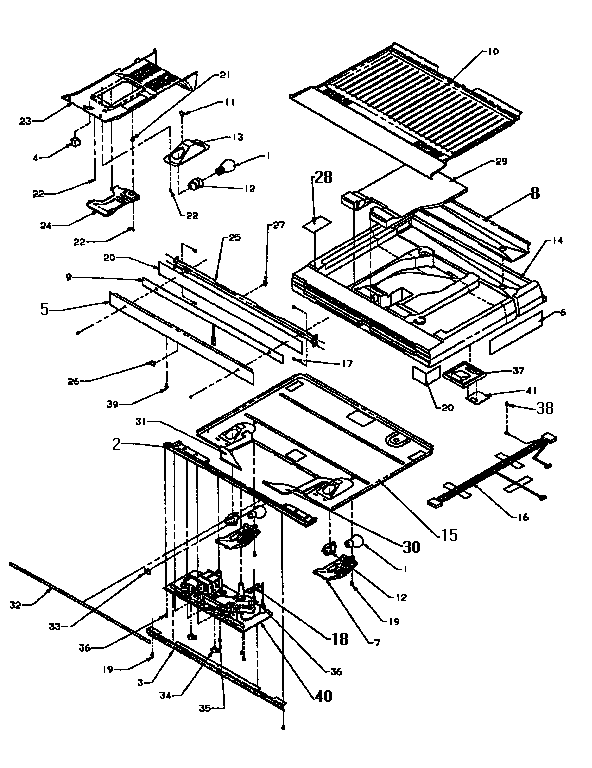 Divider Block Diagram and Parts List for TXI22R2-P1168014W  Amana Refrigerator