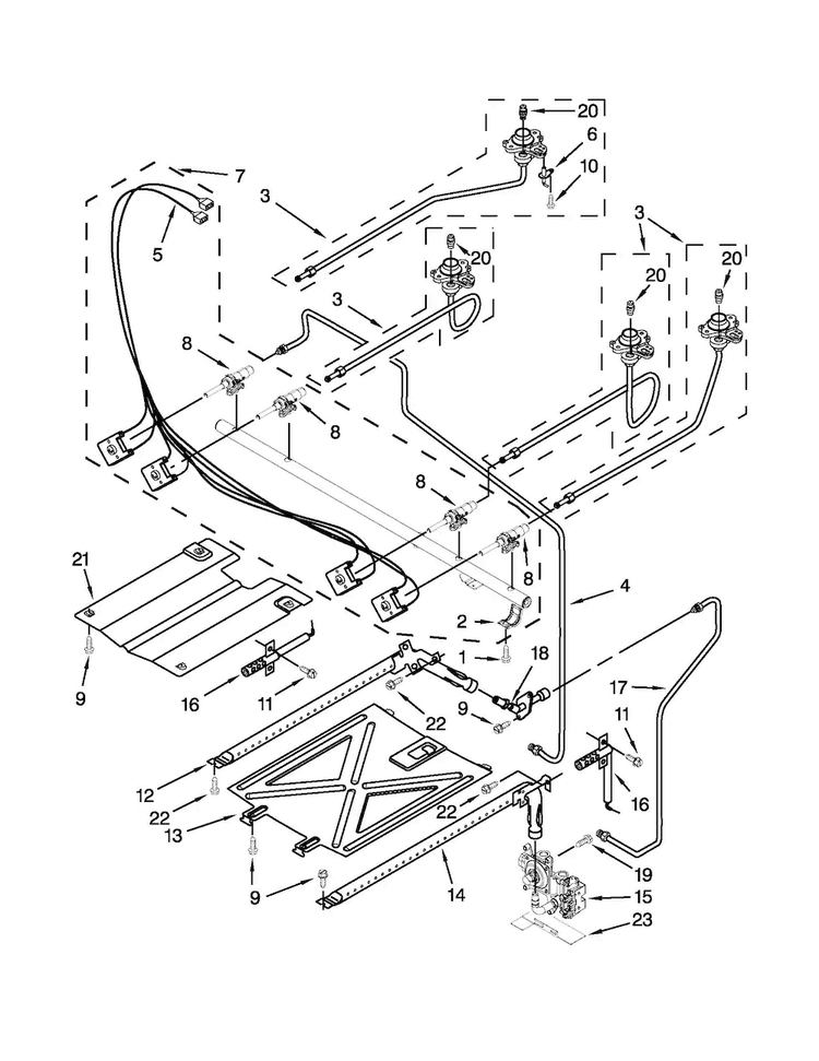 Manifold Parts Diagram and Parts List for AGR5844VDS5  Amana Range