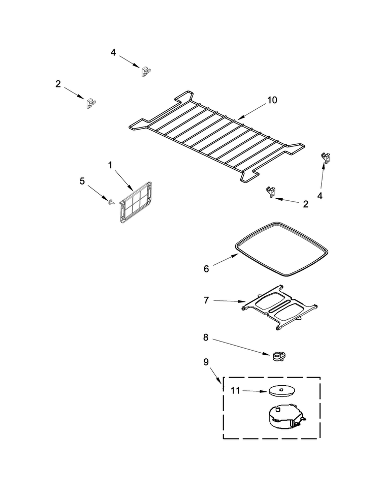 Turntable Parts Diagram and Parts List for MMV5208WB0  Maytag Microwave
