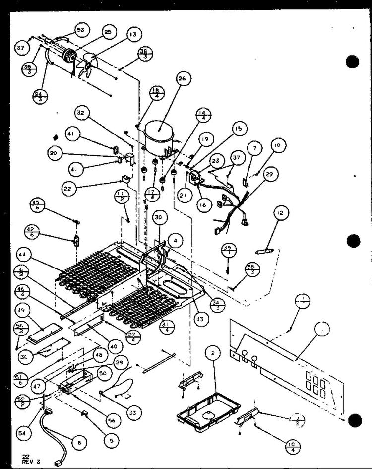 Machine Compartment Diagram and Parts List for BHK2-P1100602W  Amana Refrigerator