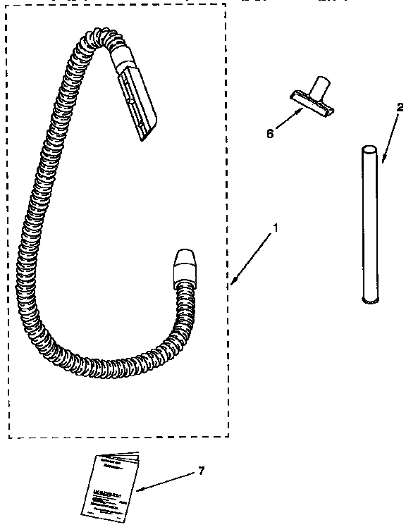 Hose And Attachment Parts Diagram and Parts List for 1163032490C  Kenmore Upright Vacuum