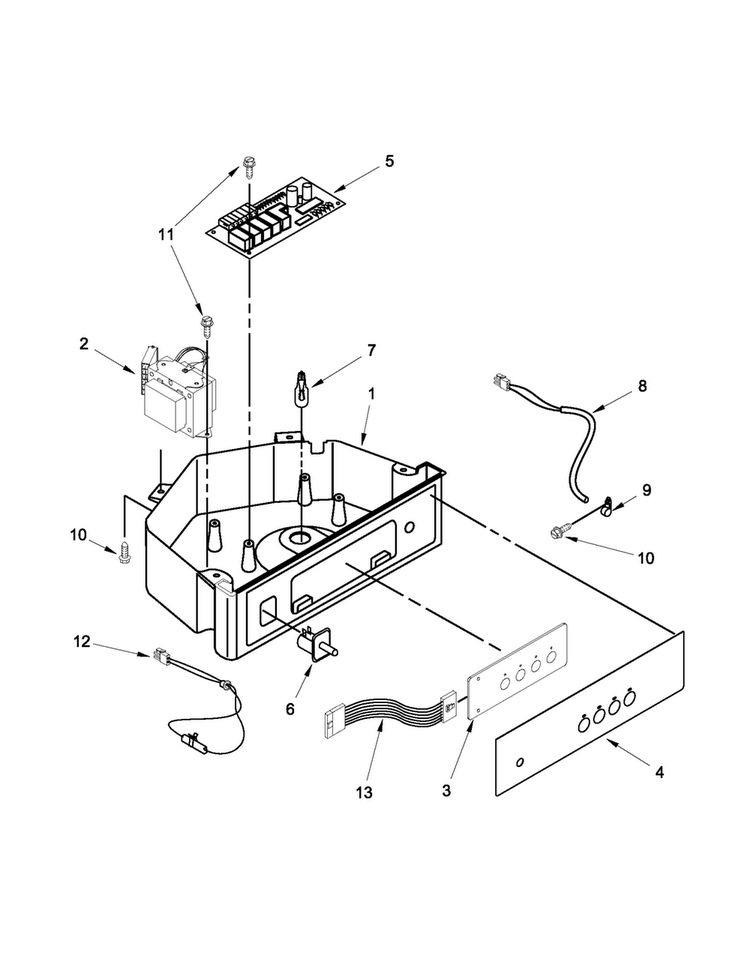 Control Panel Parts Diagram and Parts List for JIM158XXCX2  Jenn-Air Ice Maker
