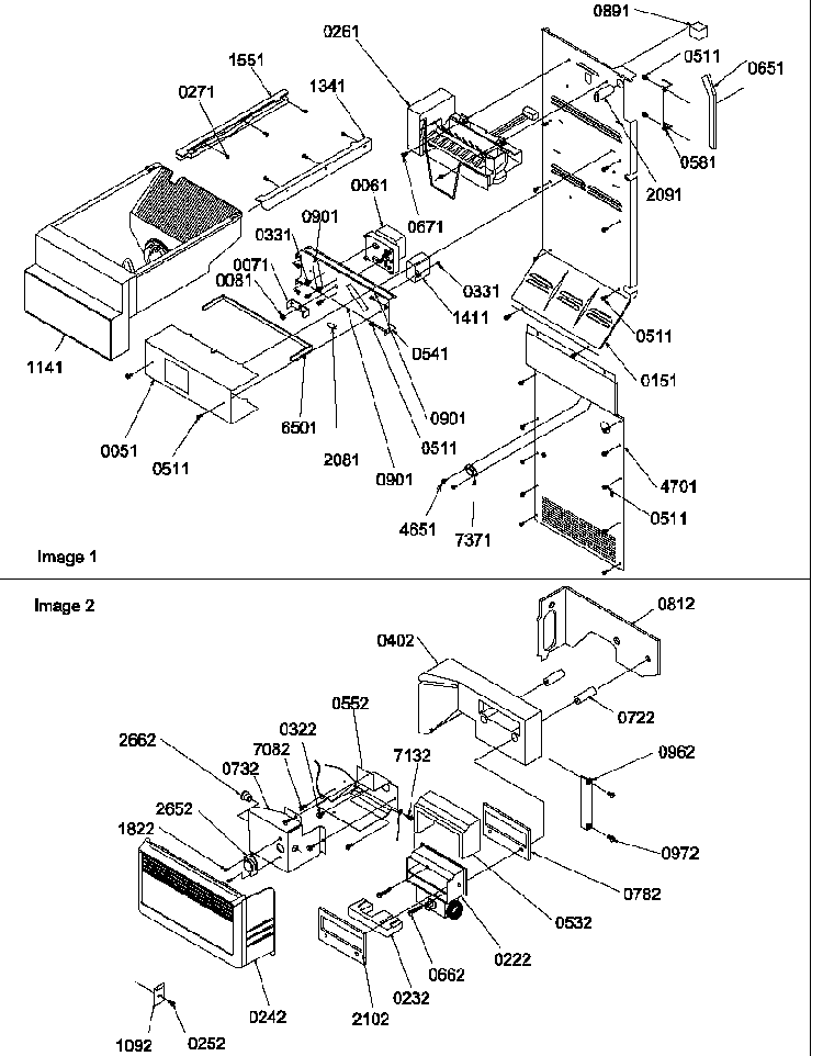 Ice Maker/control Assy Diagram and Parts List for SRDE520SW-P1183103WW  Amana Refrigerator