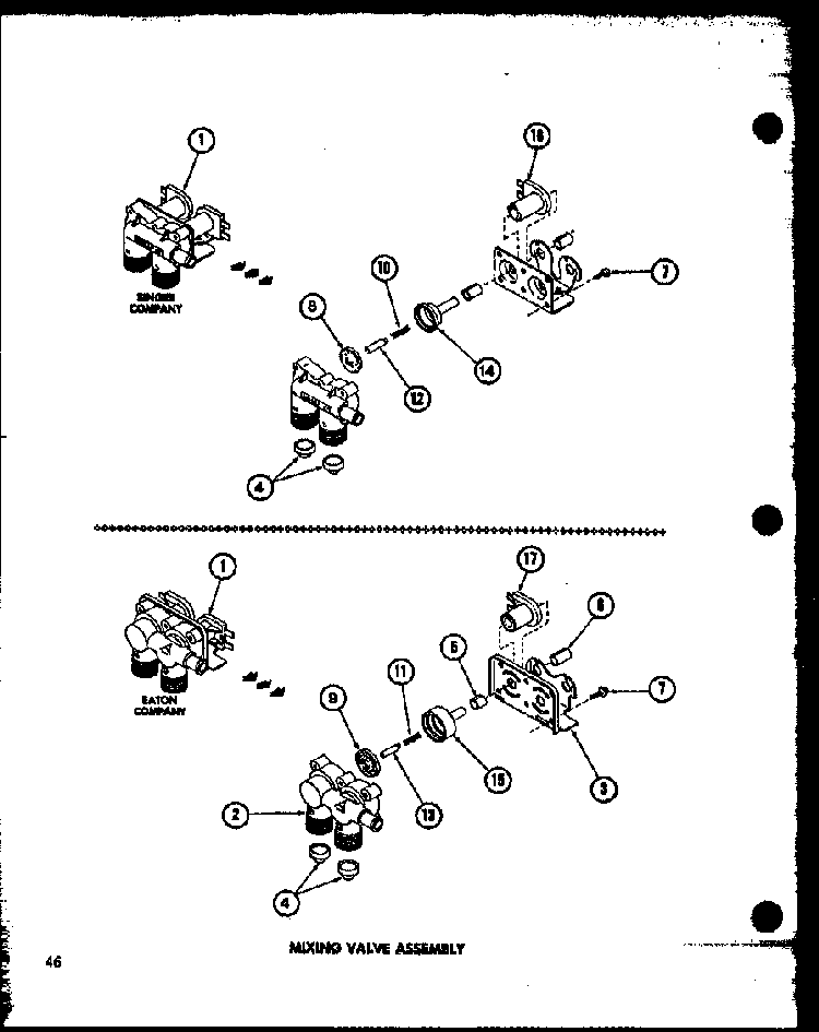 Mixing Valve Assembly Diagram and Parts List for TAA400 P77040-2W Amana Washer