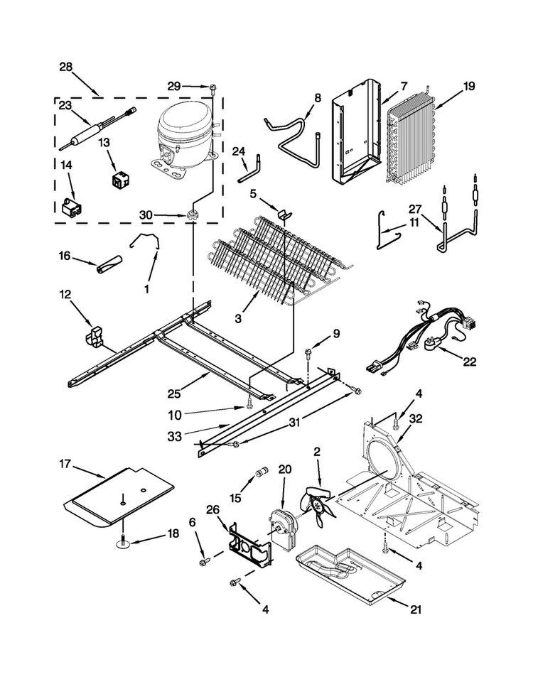 Unit Parts Diagram and Parts List for MSF25D4XAB00  Maytag Refrigerator