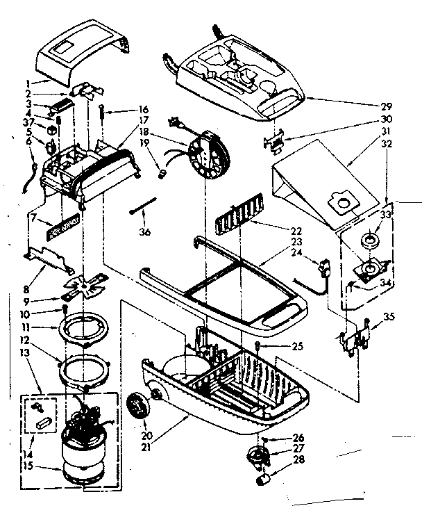 Vacuum Cleaner Parts Diagram and Parts List for 1162497181  Kenmore Canister Vacuum