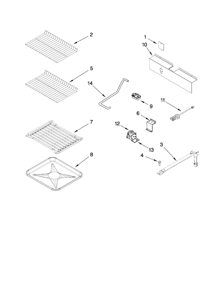 Internal Oven Parts Diagram and Parts List for CWG3100AAB25  Maytag Wall Oven