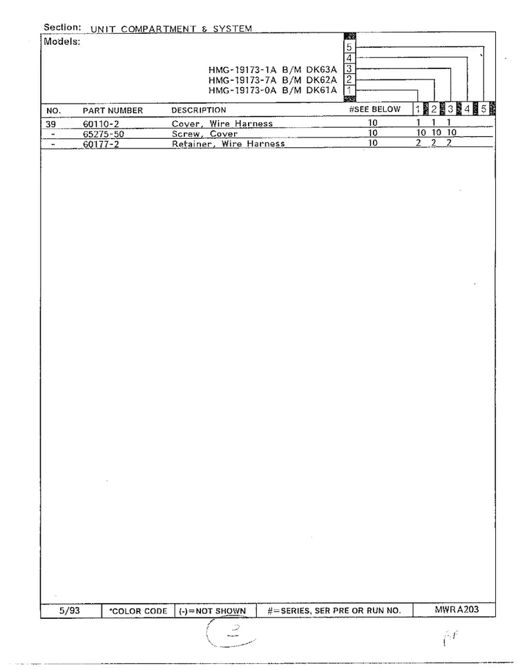 Unit Compartment And System Page 3 Diagram and Parts List for 19173-0A  Admiral Refrigerator