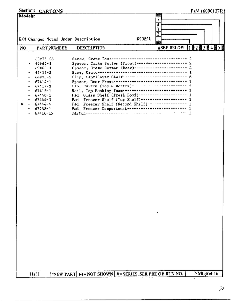 Cartons Diagram and Parts List for 22714  Maytag Refrigerator