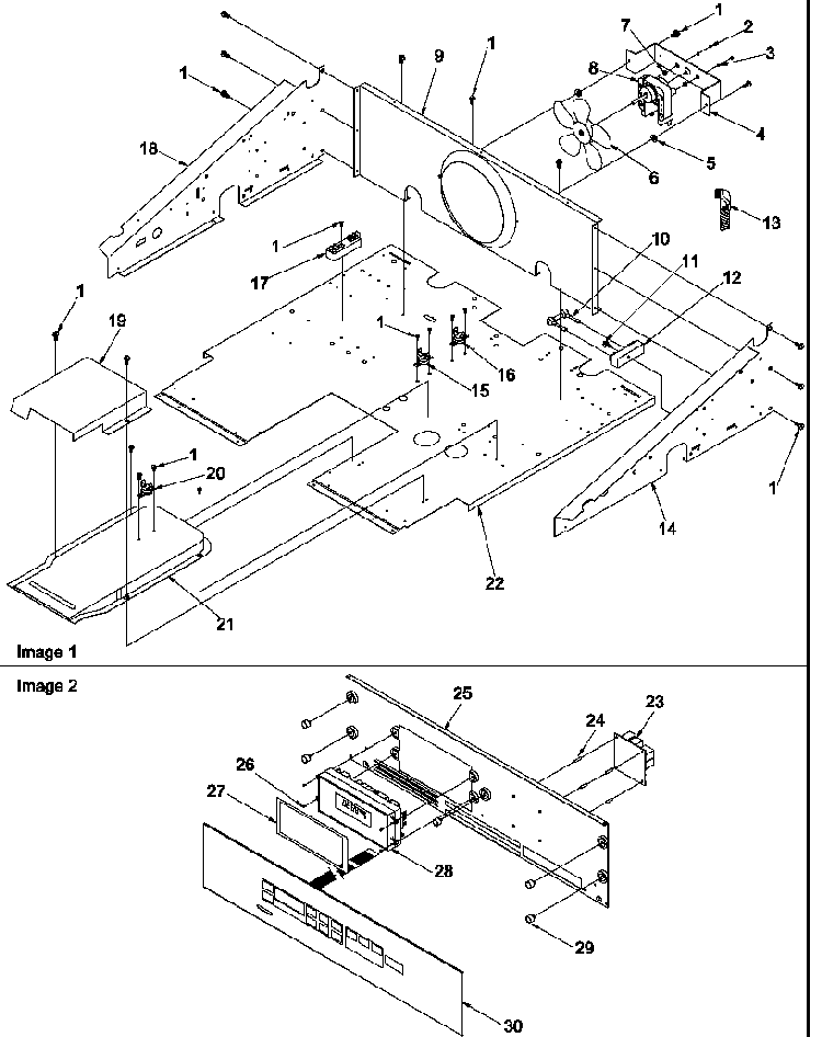 Control Compartment And Control Panel Diagram and Parts List for AOES2730E-P1132357NE  Amana Wall Oven