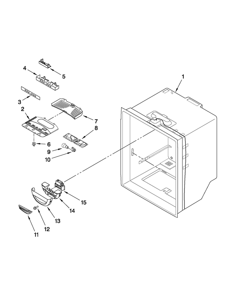 Refrigerator Liner Parts Diagram and Parts List for ABB1924WEB2  Amana Refrigerator