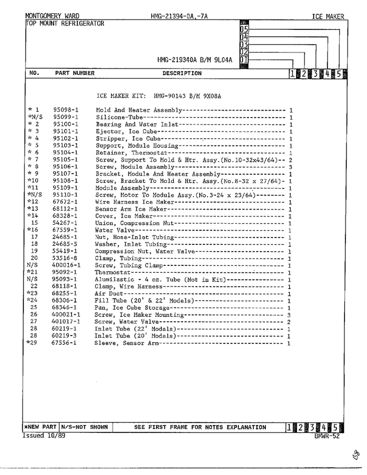 Ice Maker Page 2 Diagram and Parts List for 21394-A  Admiral Refrigerator