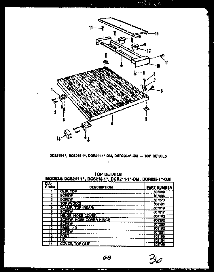 Section 6 Diagram and Parts List for DUR208-19-CL  Caloric Dishwasher