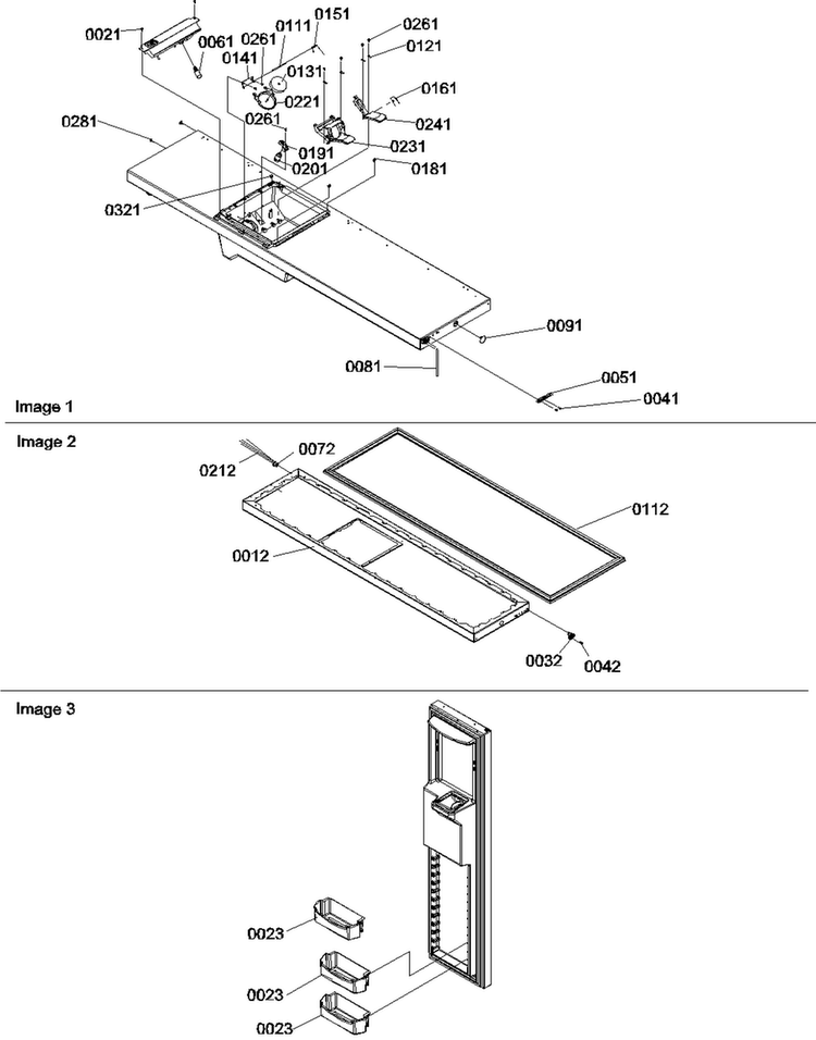 Freezer Door Diagram and Parts List for SRDE522VE-P1320304WE  Amana Refrigerator