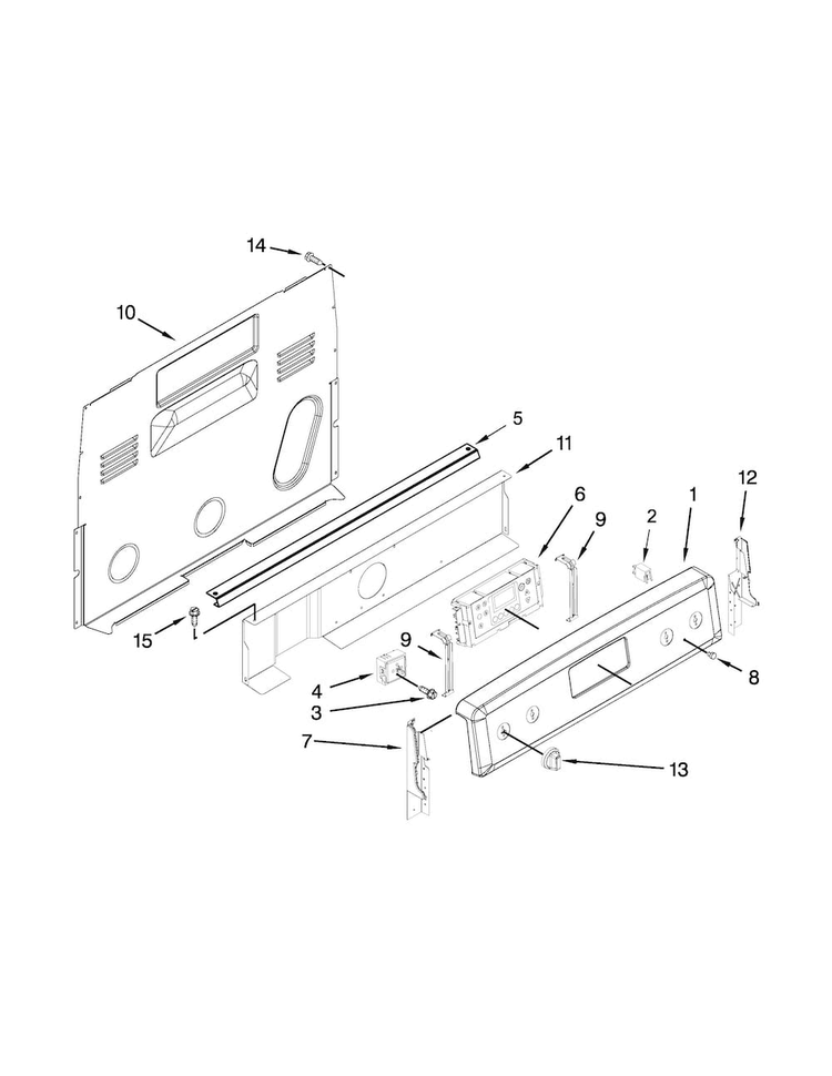 Control Panel Parts Diagram and Parts List for MER8600DE0  Maytag Range