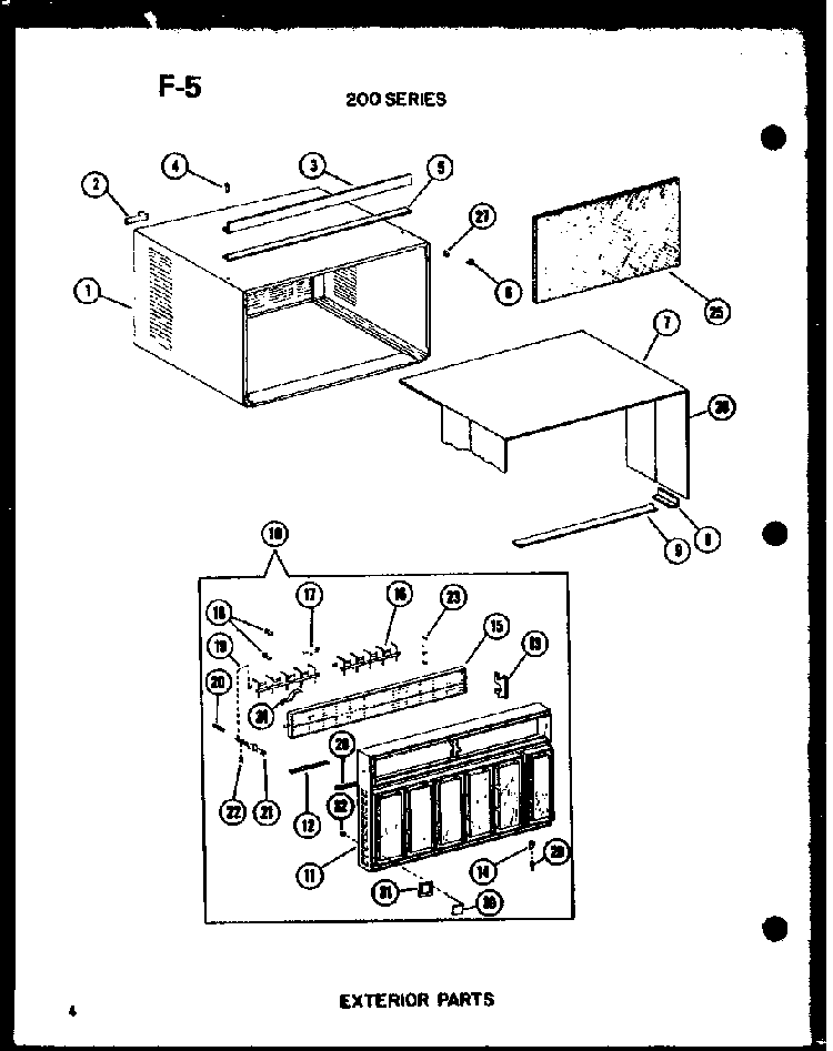 Exterior Parts Diagram and Parts List for ES218-3HEL P67535-9R Amana Air Conditioner