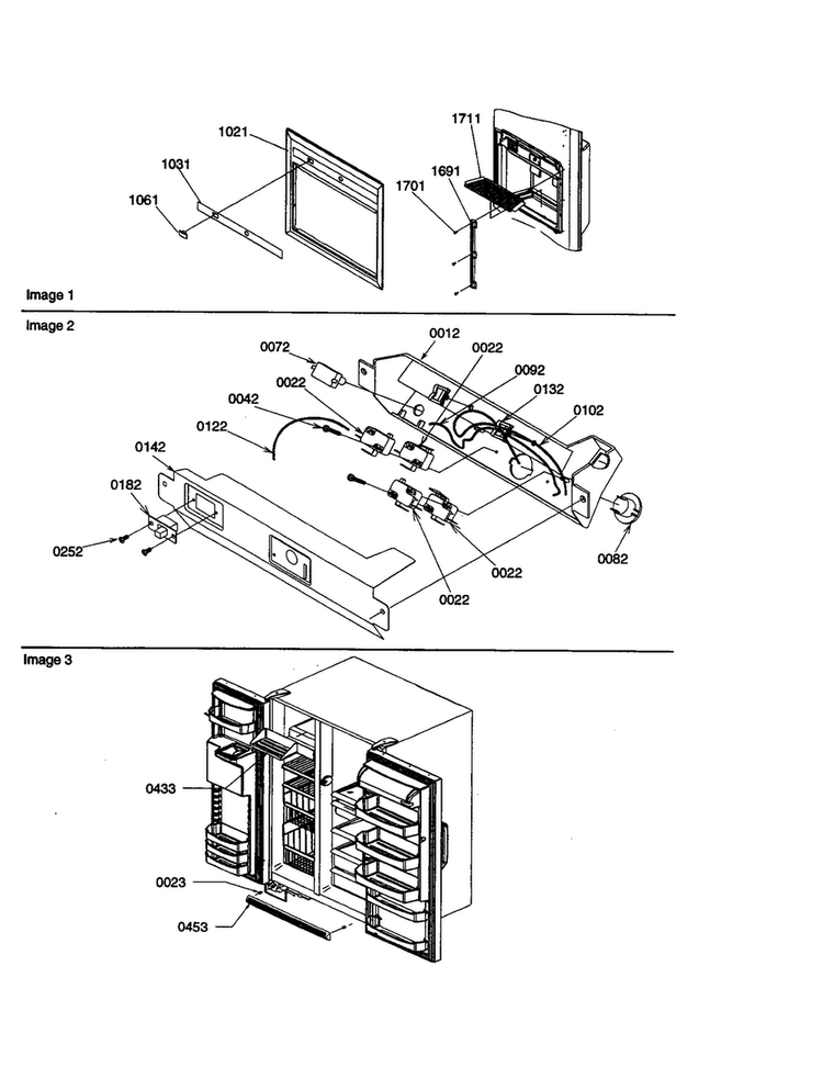 Dispenser Cover/elec Brkt Assy Diagram and Parts List for SGD26VW-P1315208WW  Amana Refrigerator