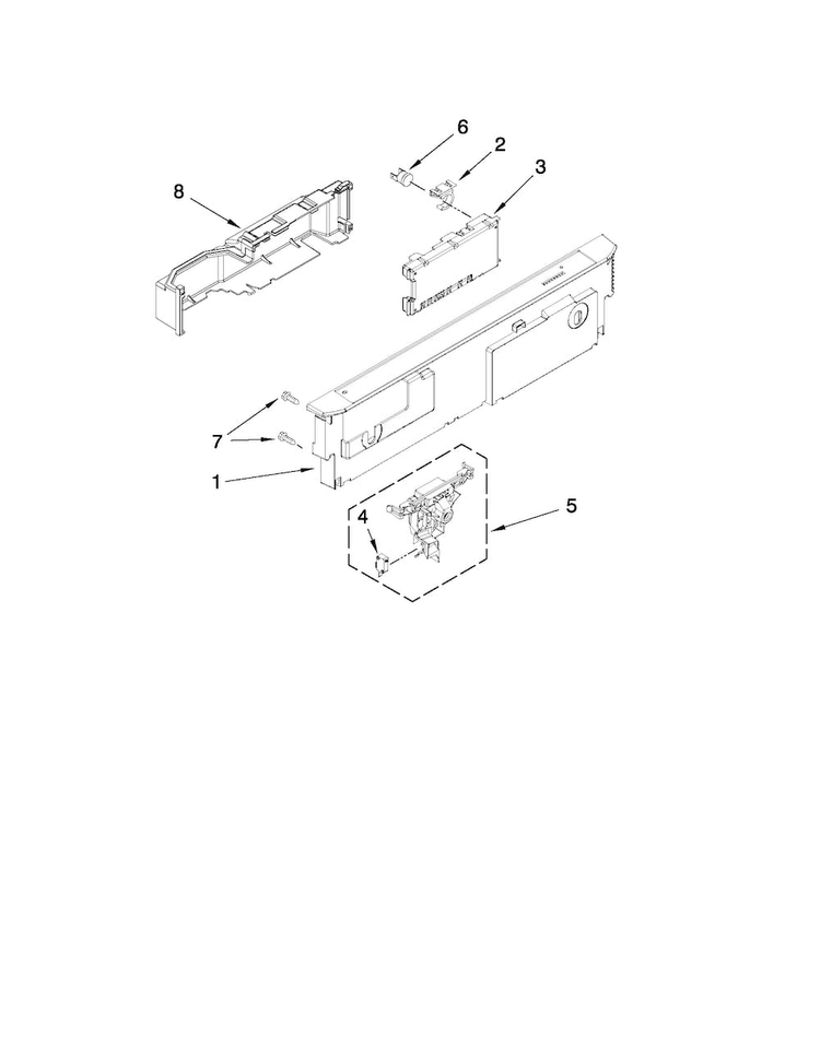 Control Panel And Latch Parts Diagram and Parts List for MDBH969AWB1  Maytag Dishwasher