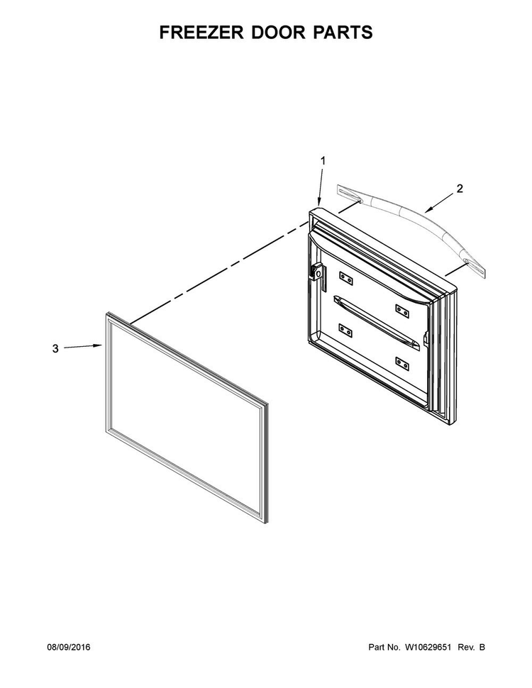 Freezer Door Parts Diagram and Parts List for MFF2055YEB01  Maytag Refrigerator
