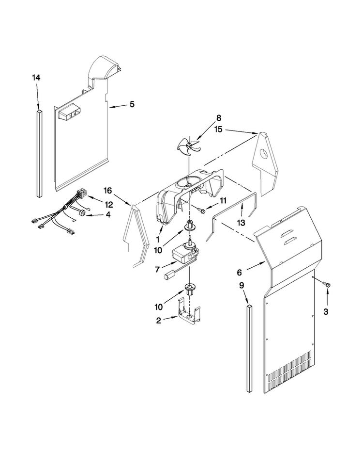 Air Flow Parts Diagram and Parts List for MSD2574VEM11  Maytag Refrigerator