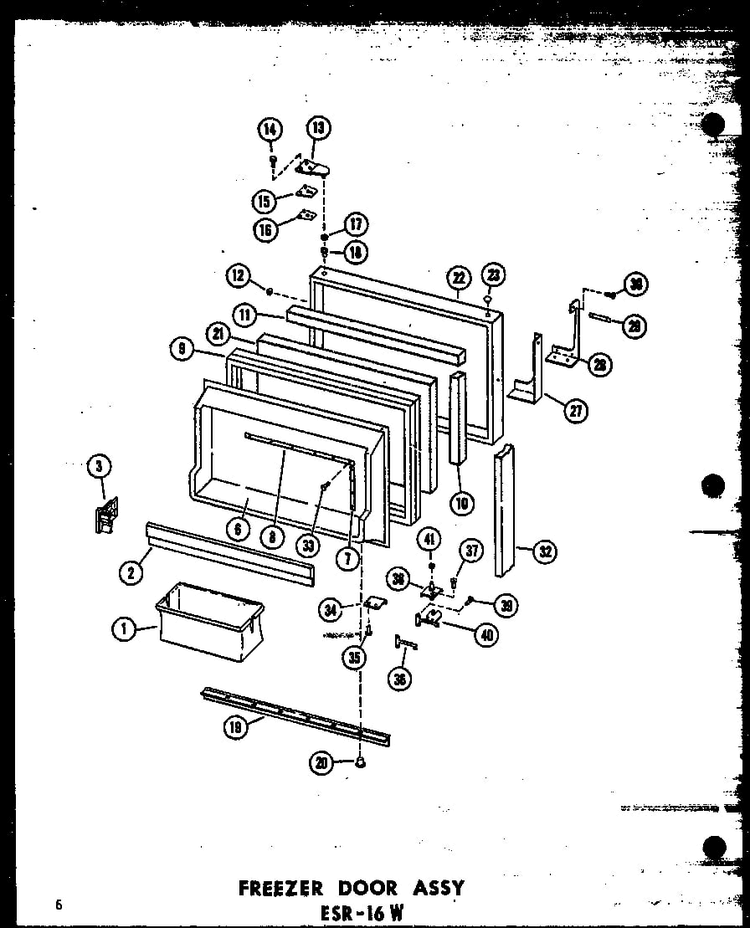 Section 13 Diagram and Parts List for ESRF-16W-AG-P60303-5WG  Amana Refrigerator