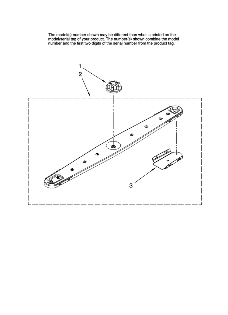 Lower Washarm Parts Diagram and Parts List for MDBH965AWS41  Maytag Dishwasher