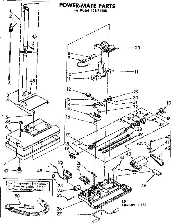 Powermate Parts Diagram and Parts List for 11621195  Kenmore Filters & Accessories