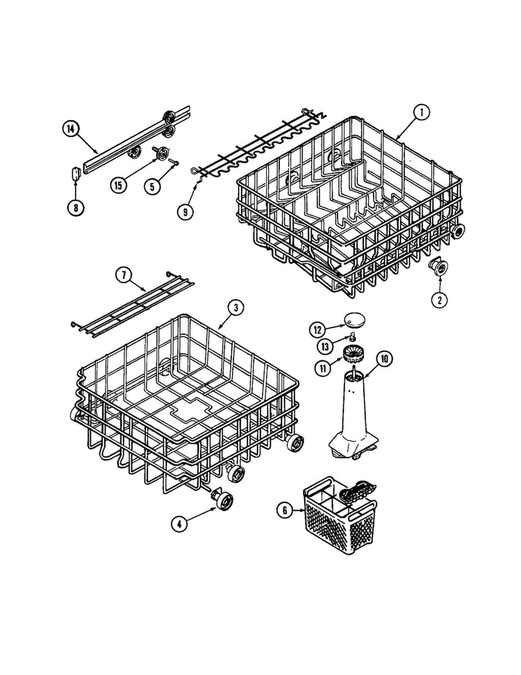 Track And Rack Assembly Diagram and Parts List for MCD4100AWX  Maytag Dishwasher