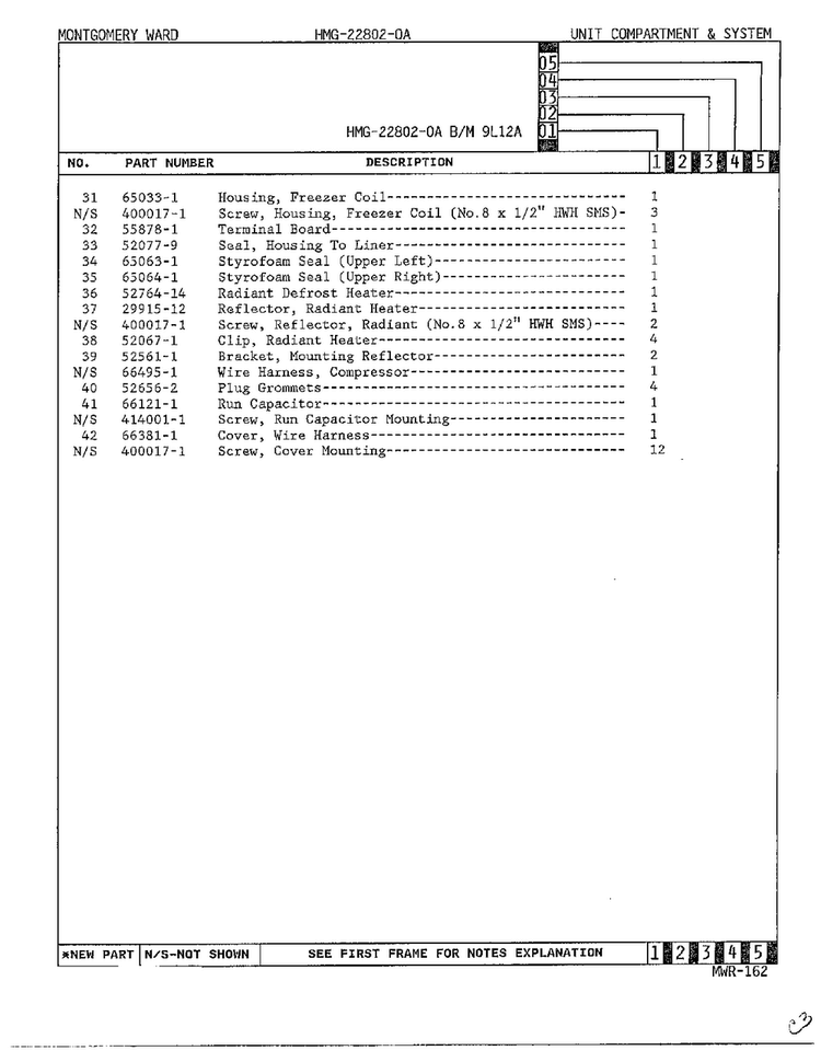 Unit Compartment And System Page 3 Diagram and Parts List for 22802-A  Admiral Refrigerator