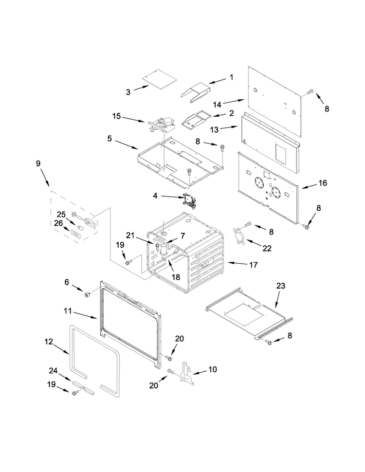 Oven Parts Diagram and Parts List for JDRP536WP02  Jenn-Air Range
