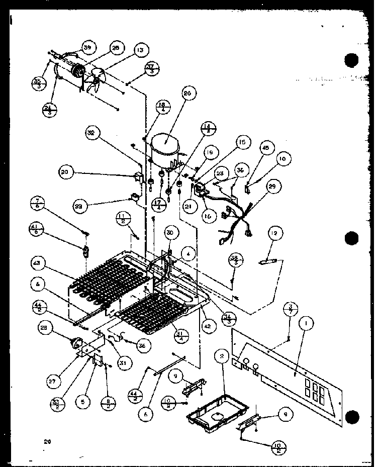 Machine Compartment Diagram and Parts List for 36041W-P1122101WW  Amana Refrigerator