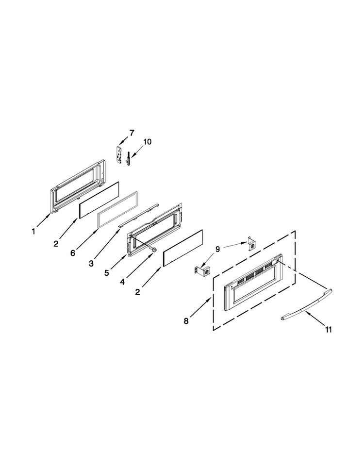 Upper Door Parts Diagram and Parts List for MIT8795BS00  Maytag Range
