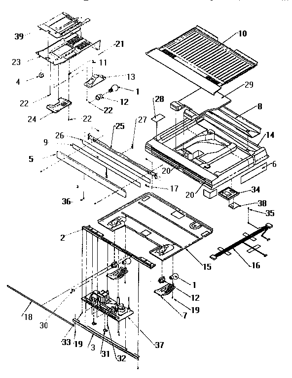 Divider Block Diagram and Parts List for TW18S2W-P1194401W  Amana Refrigerator