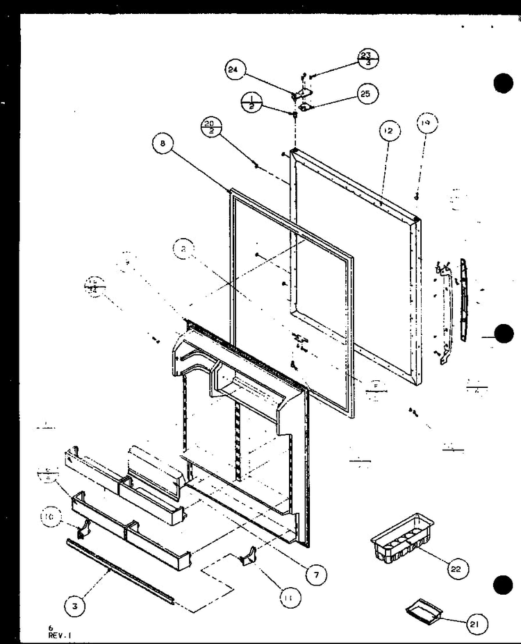 Refrigerator Door Diagram and Parts List for BR20QBW-P1125509WW  Amana Refrigerator