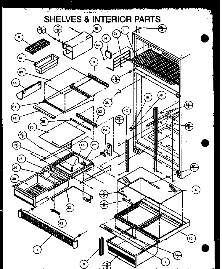 Shelves & Interior Parts Diagram and Parts List for 86855-P1116907WE  Amana Refrigerator