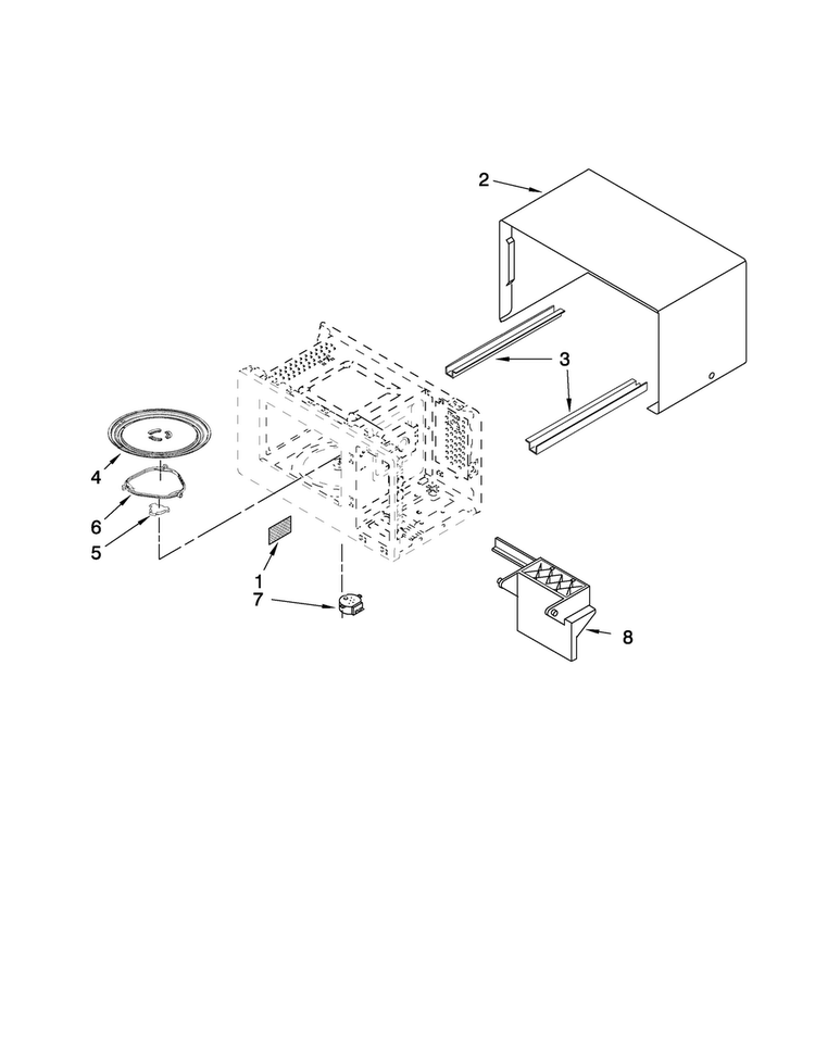 Microwave Oven Cavity Parts Diagram and Parts List for AMC4080AAS14  Amana Microwave