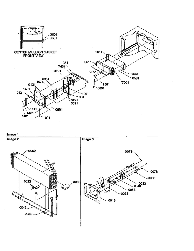 Evaporator/fan Motor Assembly Diagram and Parts List for TR25V2E-P1316102WE  Amana Refrigerator