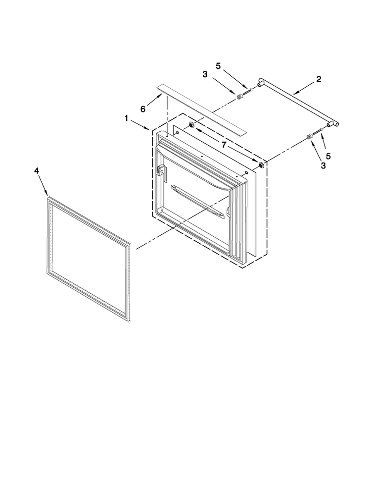 Freezer Door Parts Diagram and Parts List for JFC2290VPR1  Jenn-Air Refrigerator