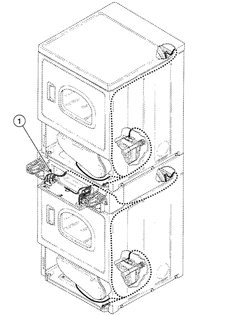 Harnesses 1 Diagram and Parts List for SSG909LF  Speed Queen Dryer