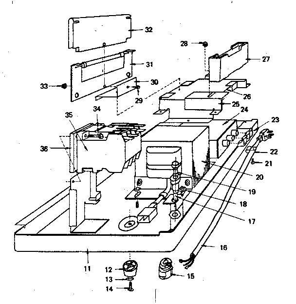 Mounting Base Assembly Diagram and Parts List for 5629907310  Kenmore Microwave