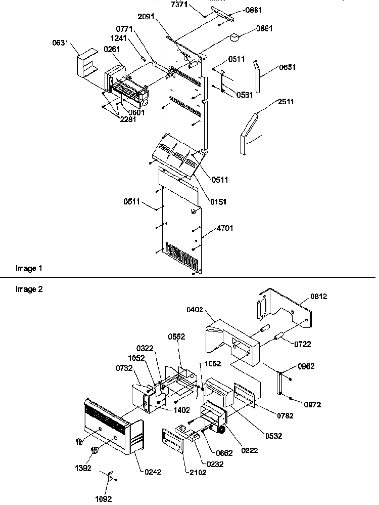 Ice Maker/control Assemblies Diagram and Parts List for SBI20S2W-P1190710WW  Amana Refrigerator