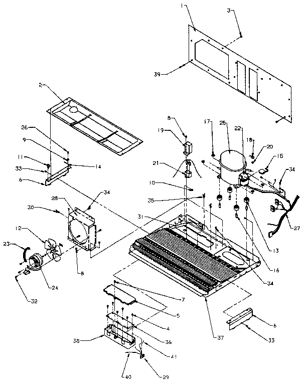 Machine Compartment Diagram and Parts List for SZDE27N-P1162202W  Amana Refrigerator