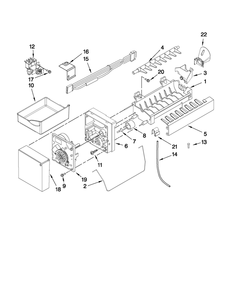 Icemaker Parts Diagram and Parts List for MFC2061KES10  Maytag Refrigerator