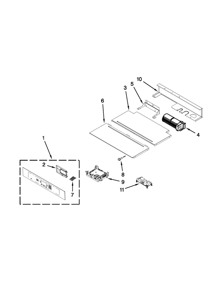 Control Panel Parts Diagram and Parts List for JMW2430WR00  Jenn-Air Microwave